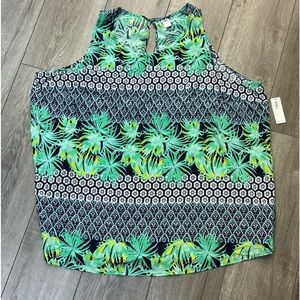 Old Navy Floral Sleeveless Flowy Top Size XXL new with tags navy green white